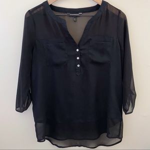 Express Black 3/4 Sleeve Top - S